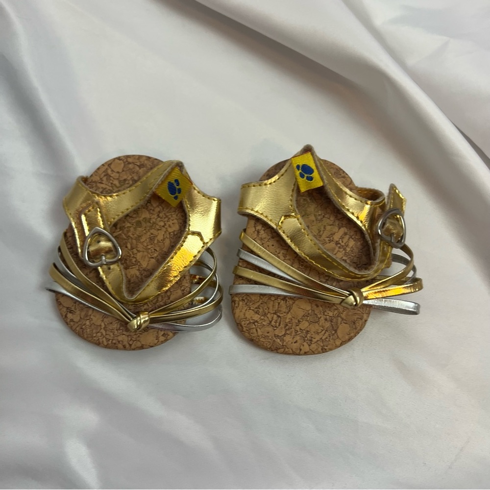 Build-A-Bear Gold and Silver Sandals